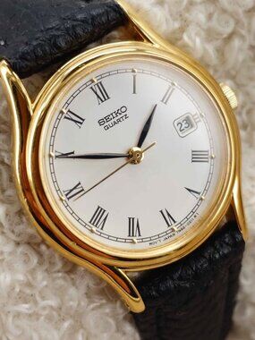Seiko Women's Quartz Watch 7N82 Gold Roman Dial Date JDM 25mm New Battery